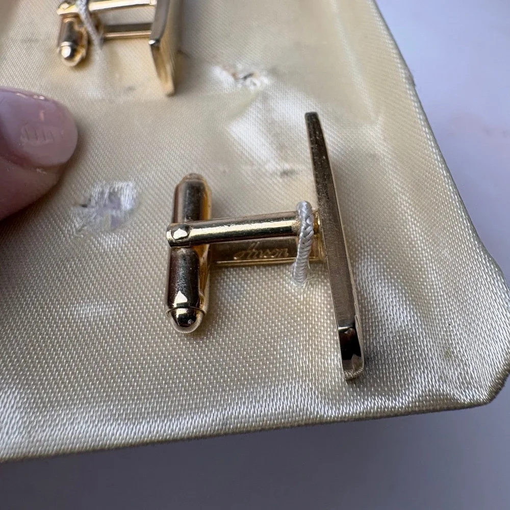 Vintage Anson Gold‎ Tone Cufflinks Formal Dress Shirt Accessories Men